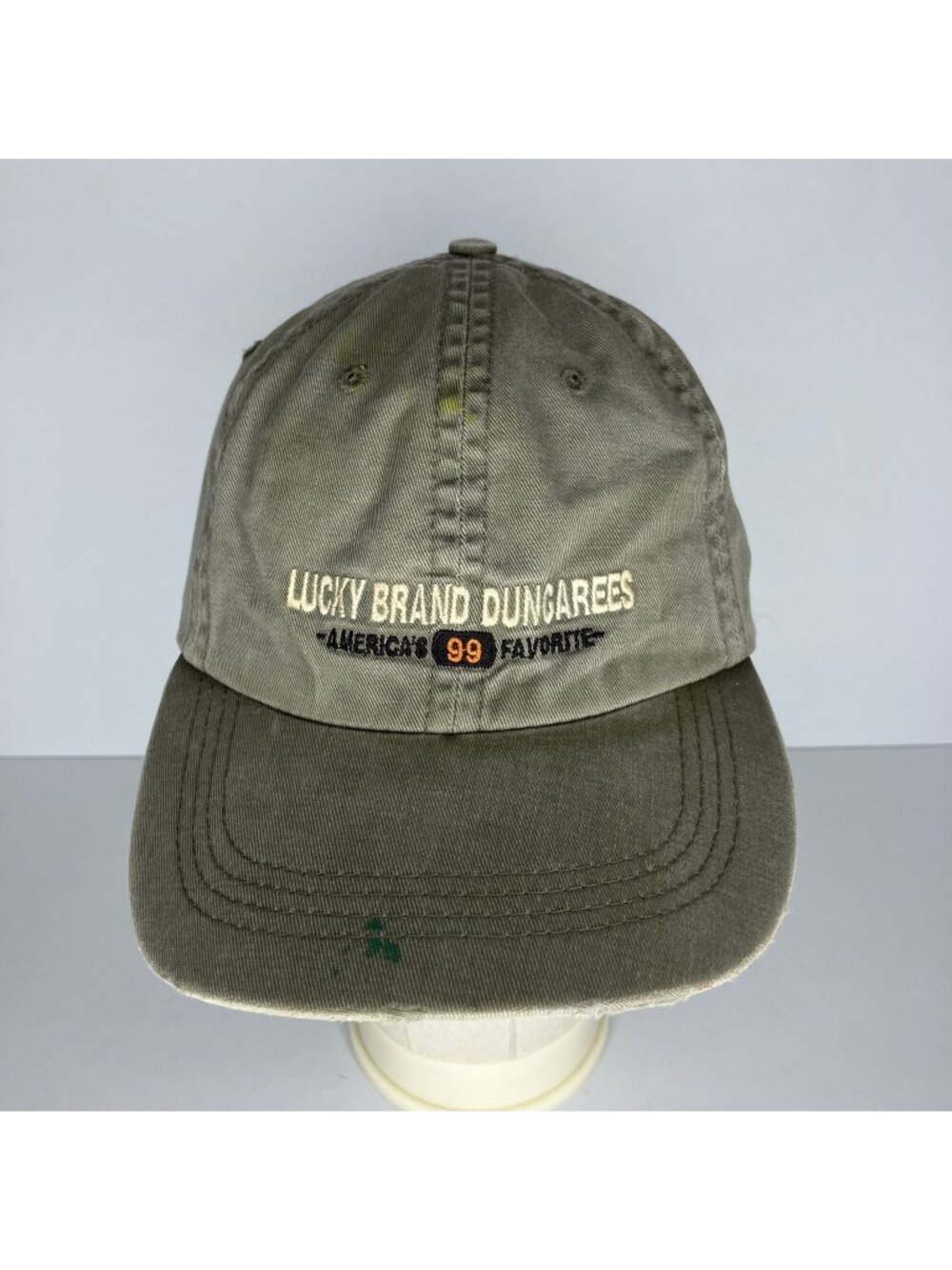 Lucky Brand Baseball Cap Men's One Size Adjustable Green Hat Distressed